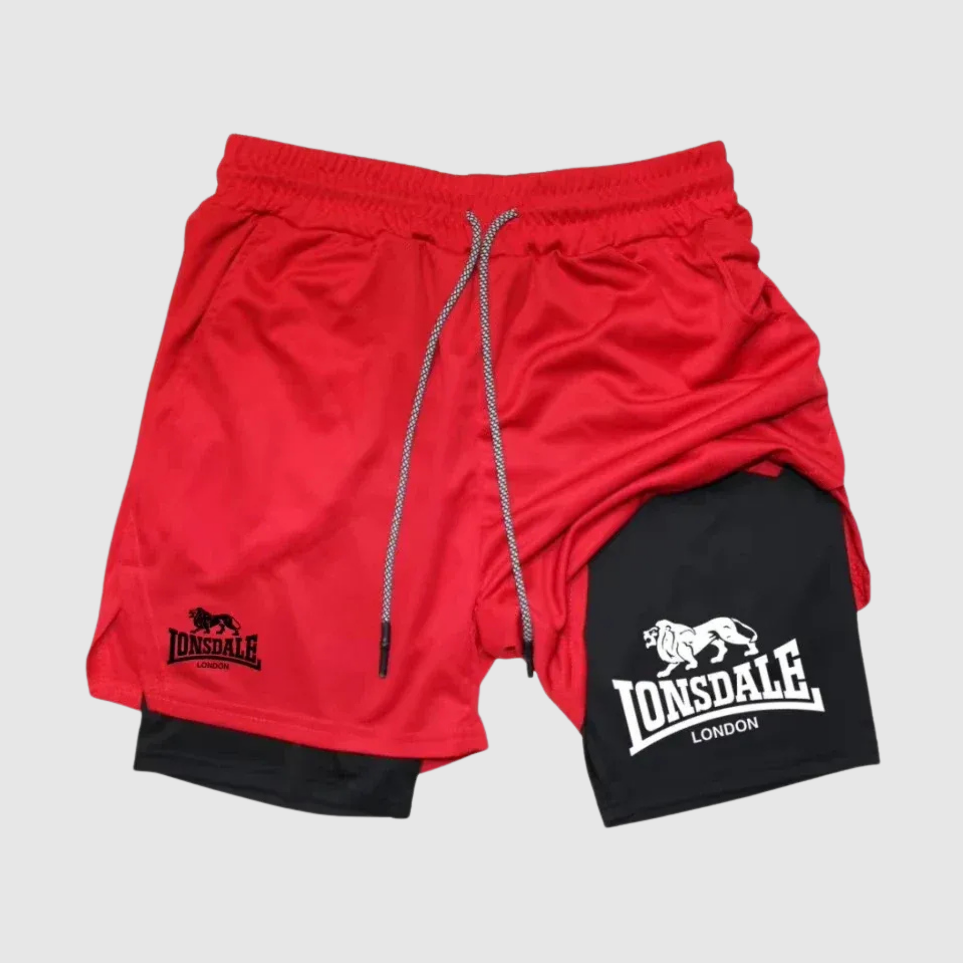Men's 2 in 1 Shorts with Phone Pockets for Sport and Gym