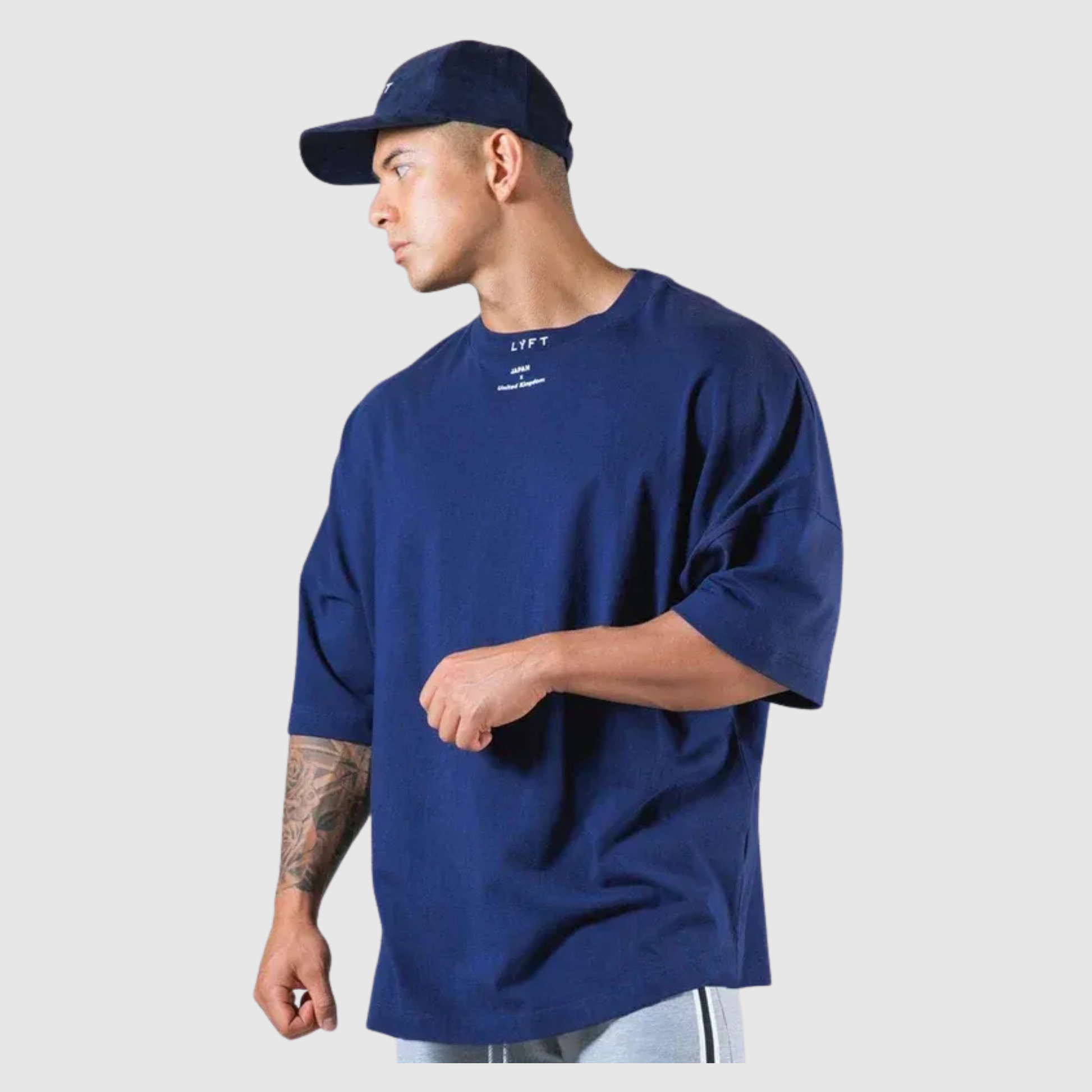 Men's Oversized Training T-Shirt in Special Design Cotton