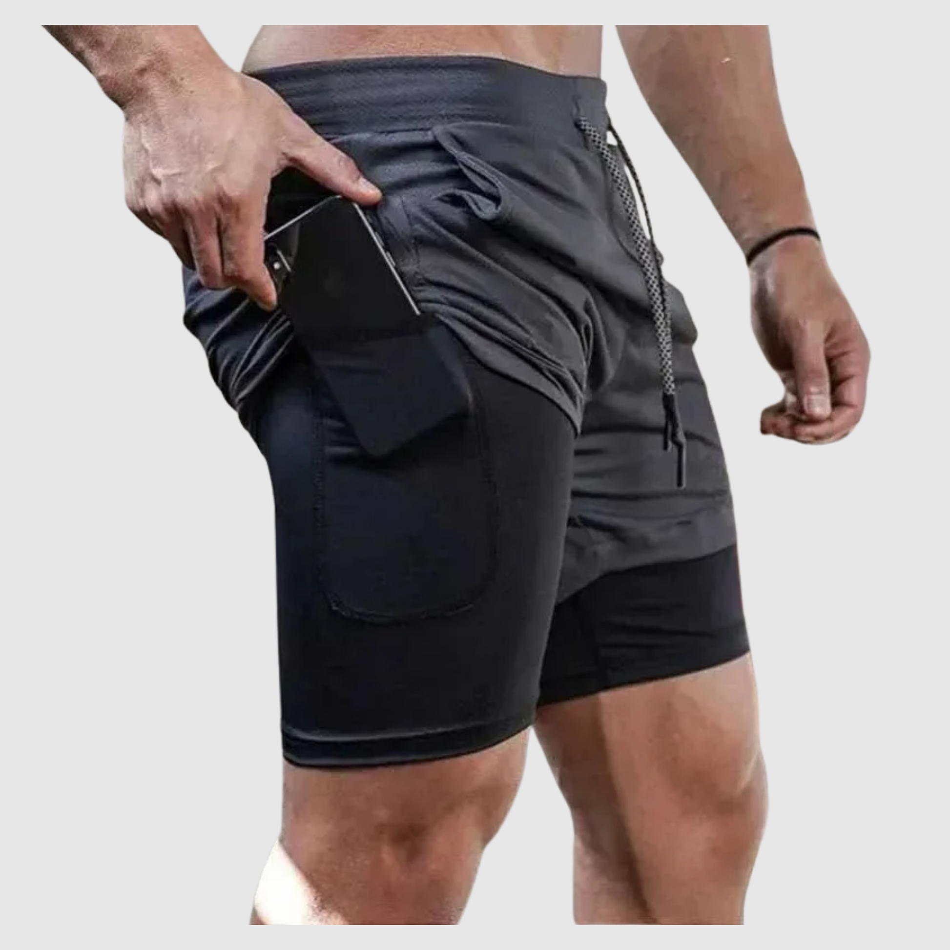 Men's 2 in 1 Sports Pocket Shorts