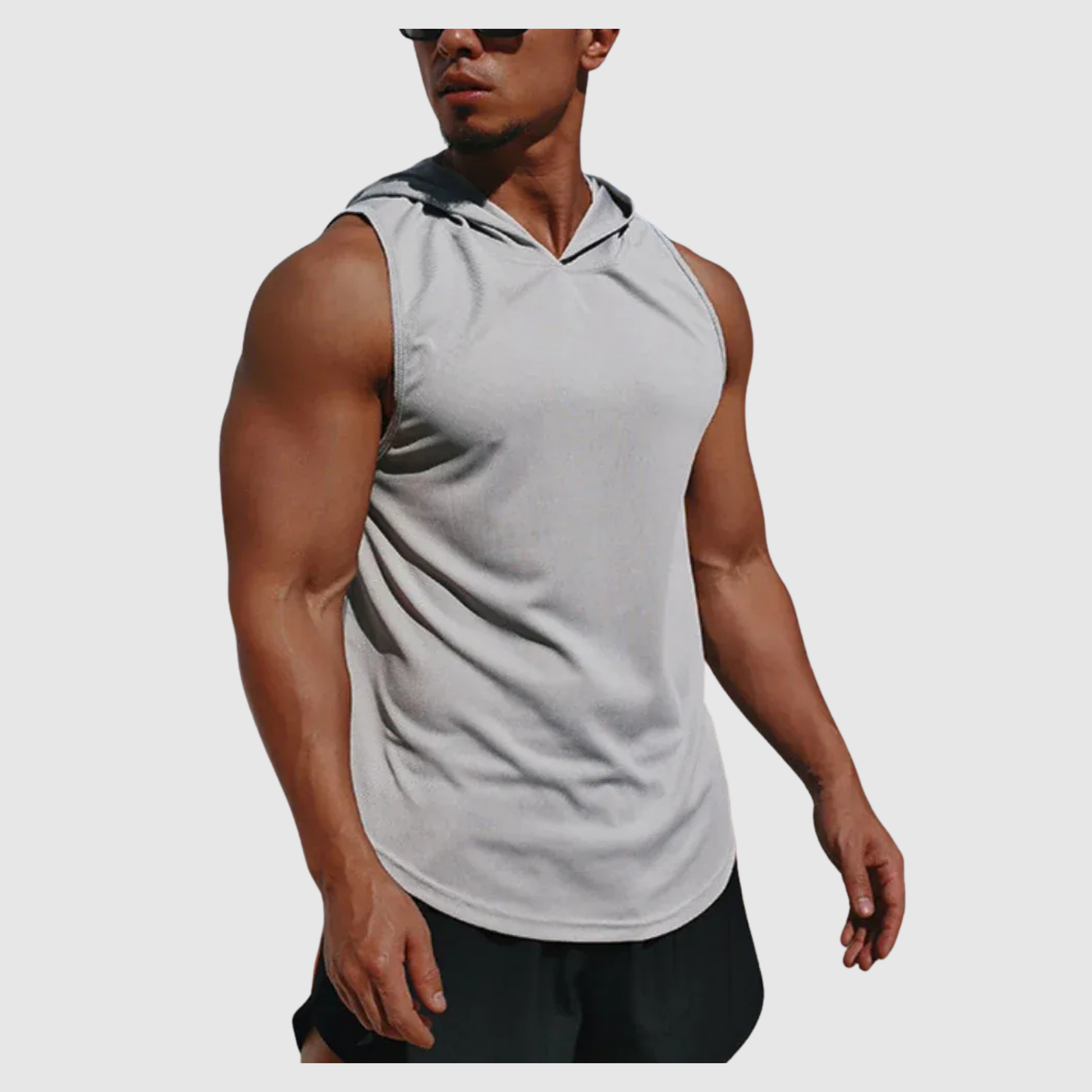 Men's Mesh Hooded Fitness Tank Top