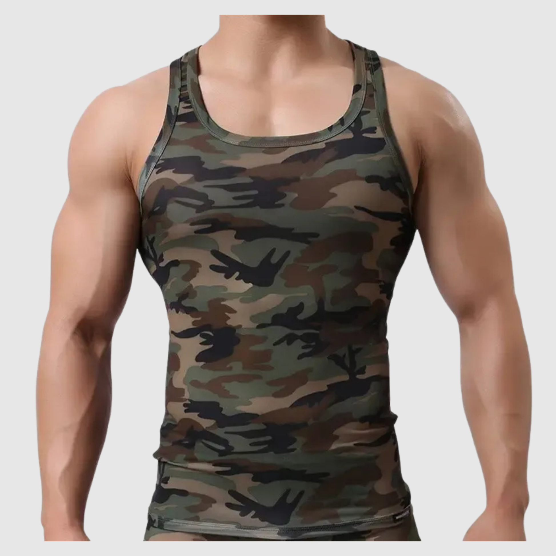 Men's Sleeveless Tank Top Camouflage Design