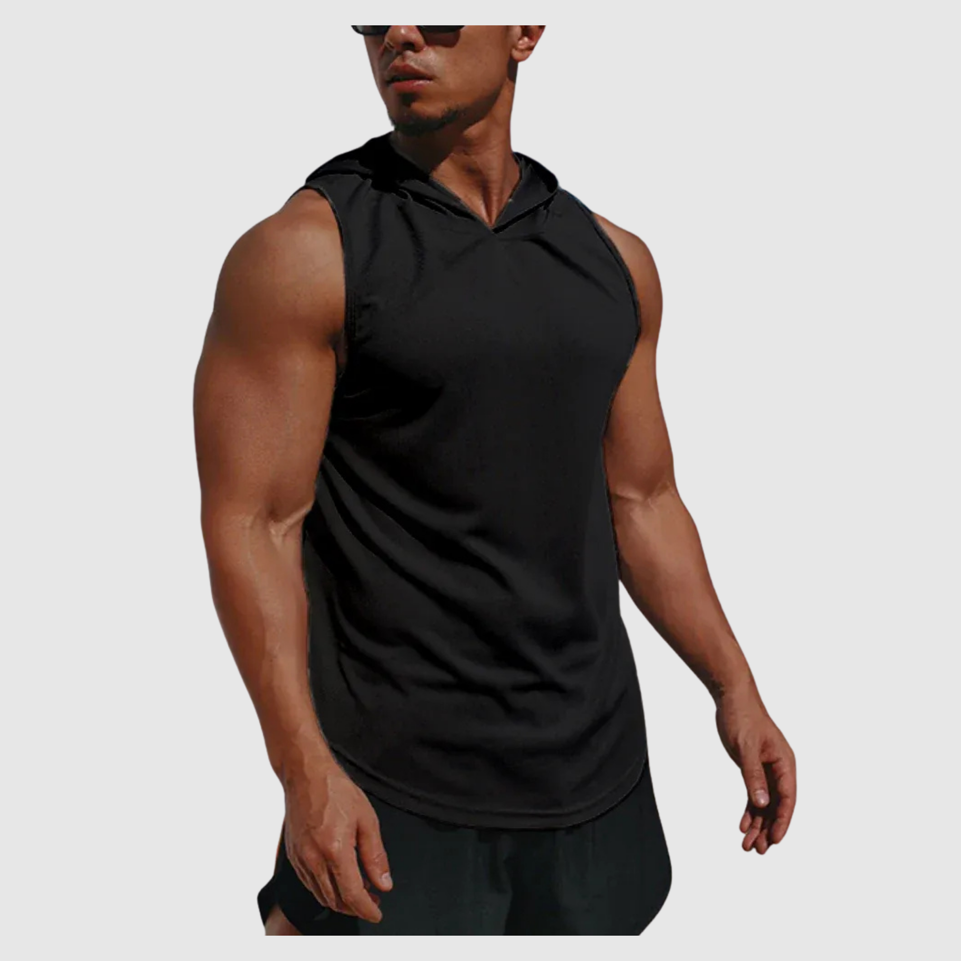 Men's Mesh Hooded Fitness Tank Top