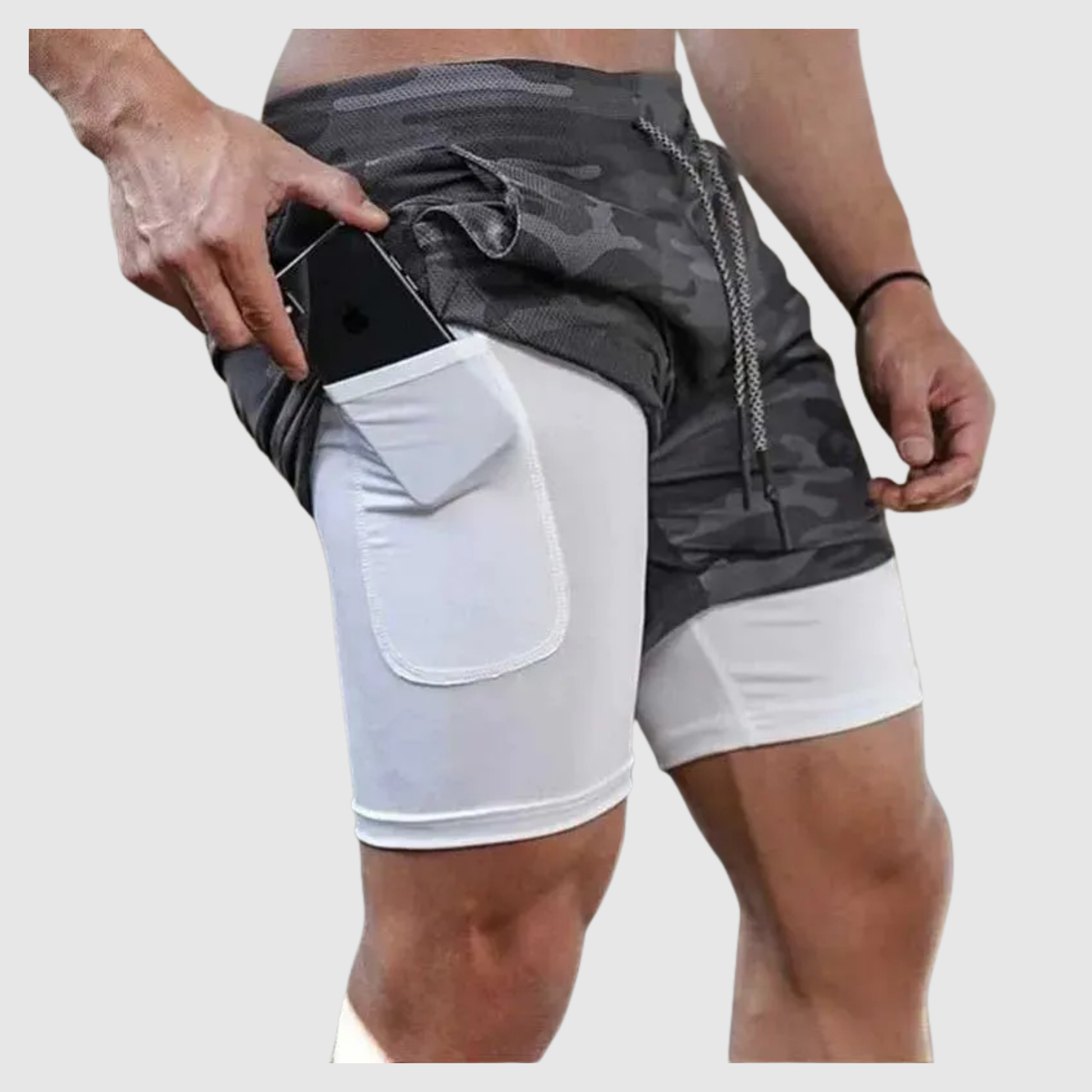 Men's 2 in 1 Sports Pocket Shorts