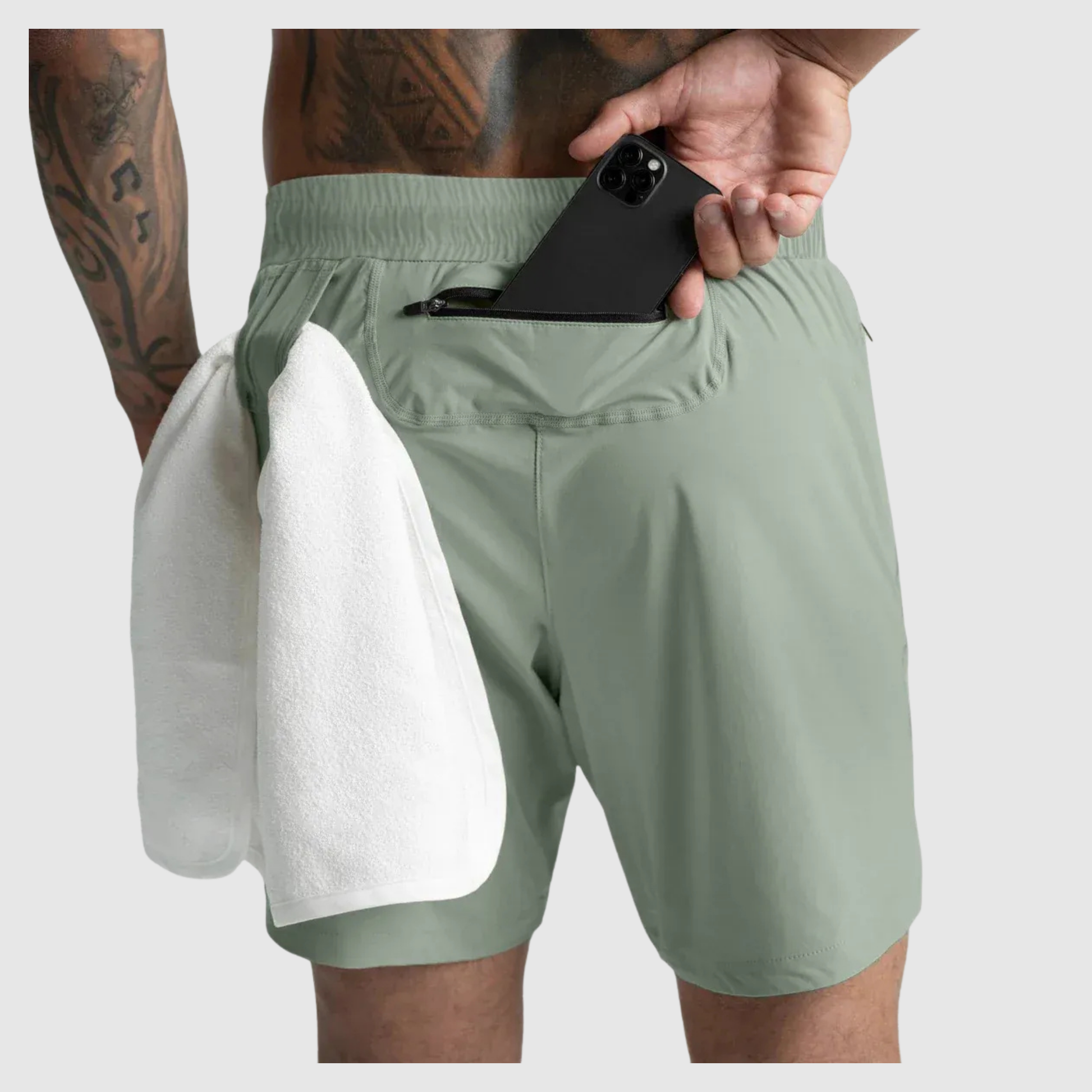 Men's Quick Drying Zip Pocket Sports Shorts