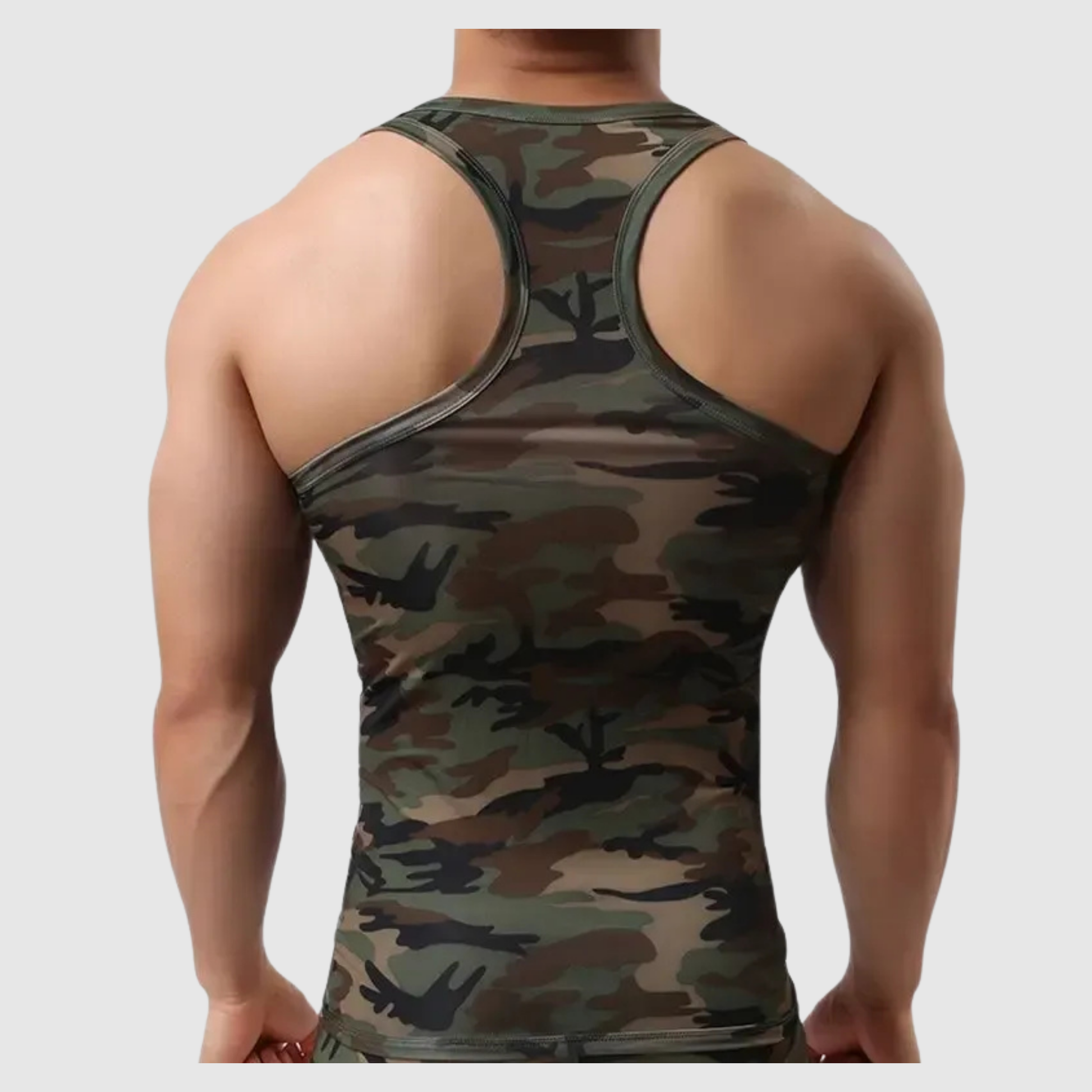 Men's Sleeveless Tank Top Camouflage Design