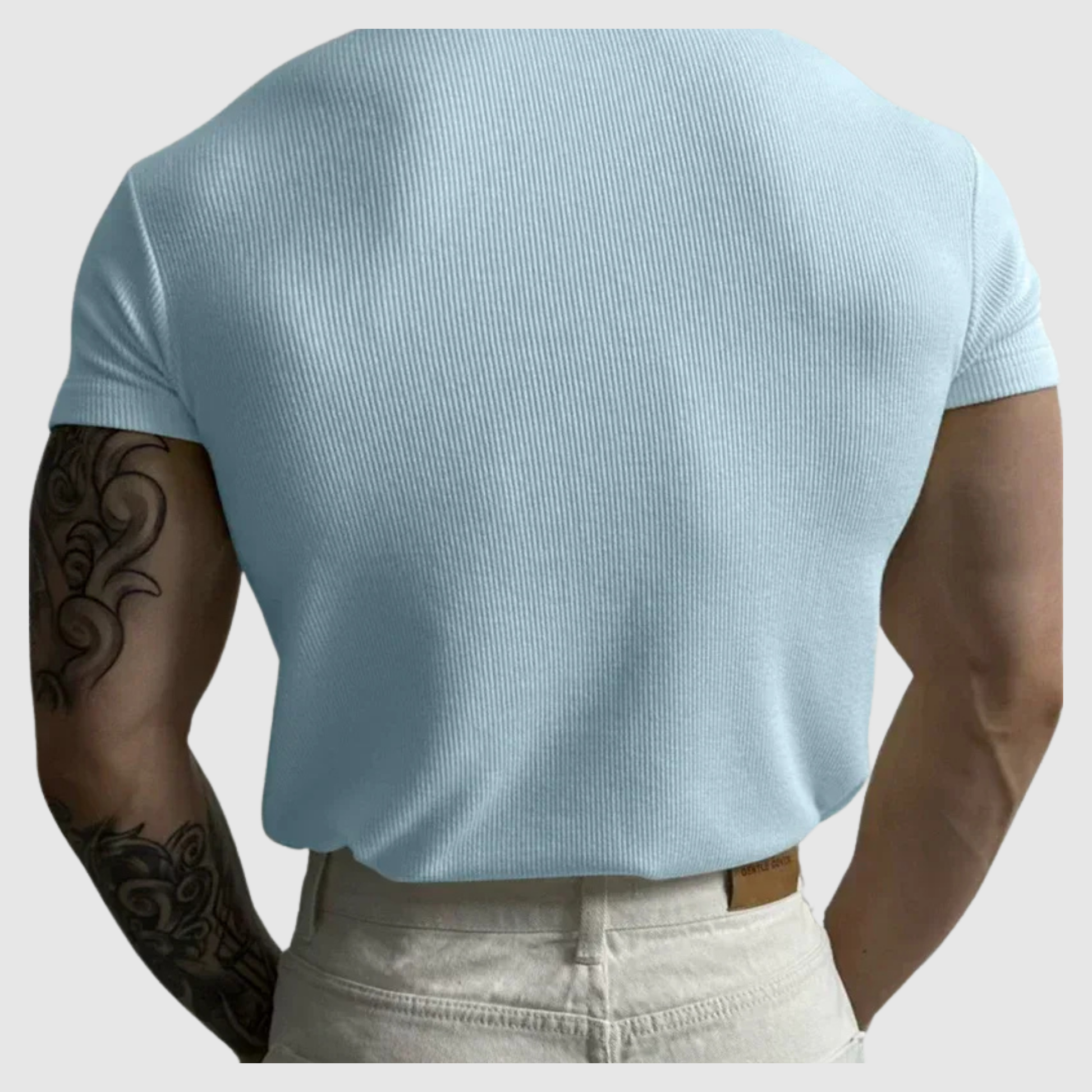Men's Fashion High Neck Striped Comfortable T-Shirt