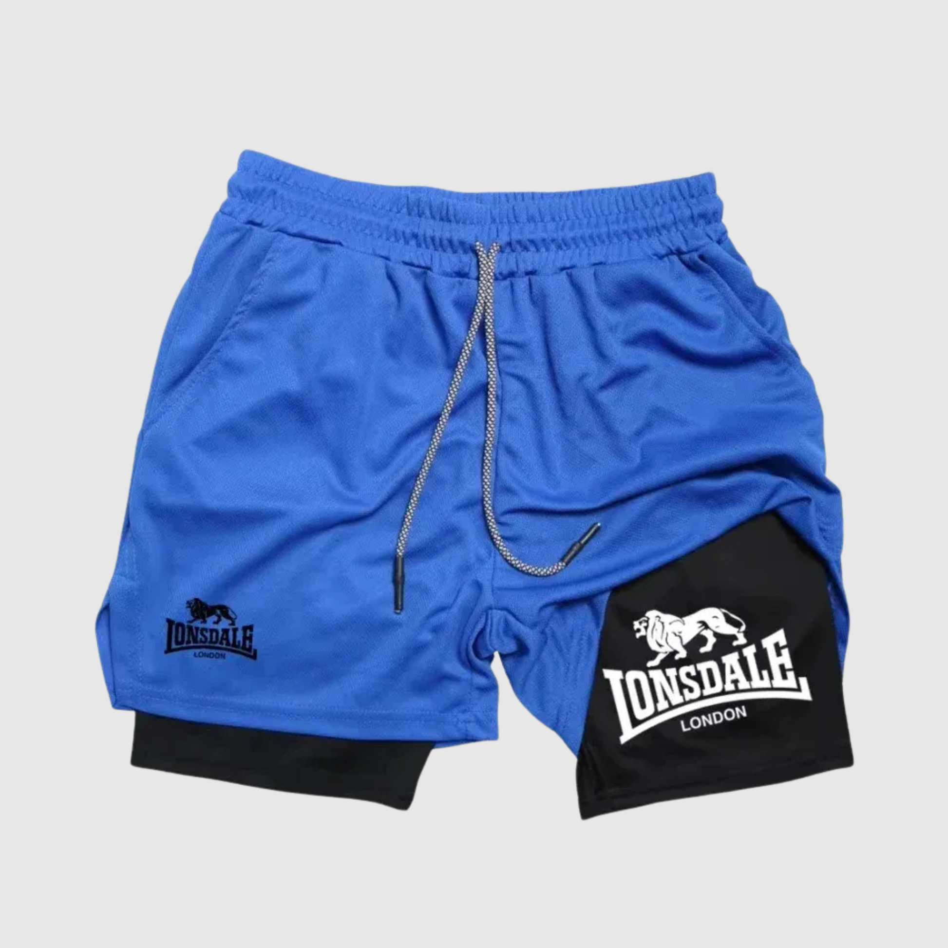 Men's 2 in 1 Shorts with Phone Pockets for Sport and Gym