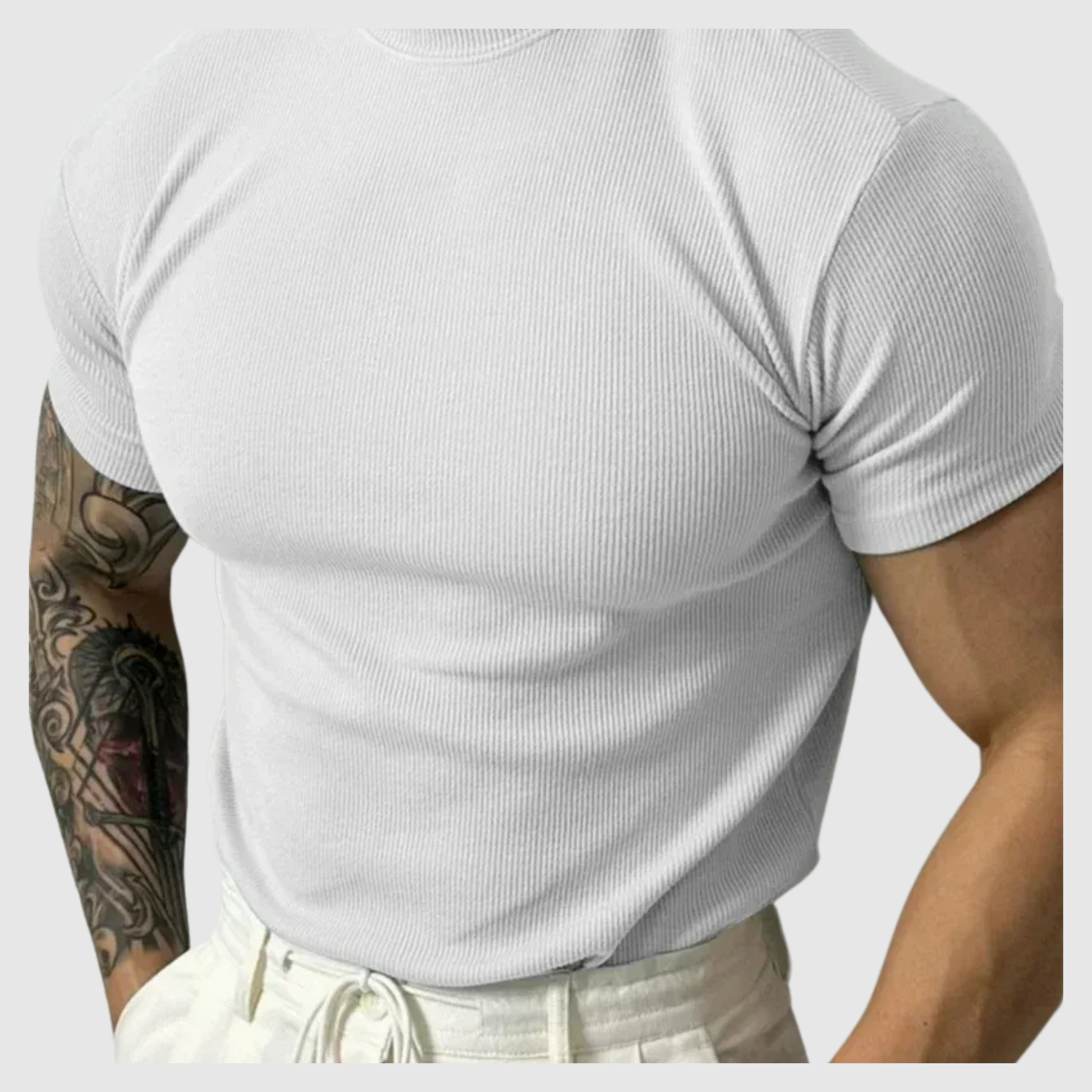 Men's Fashion High Neck Striped Comfortable T-Shirt
