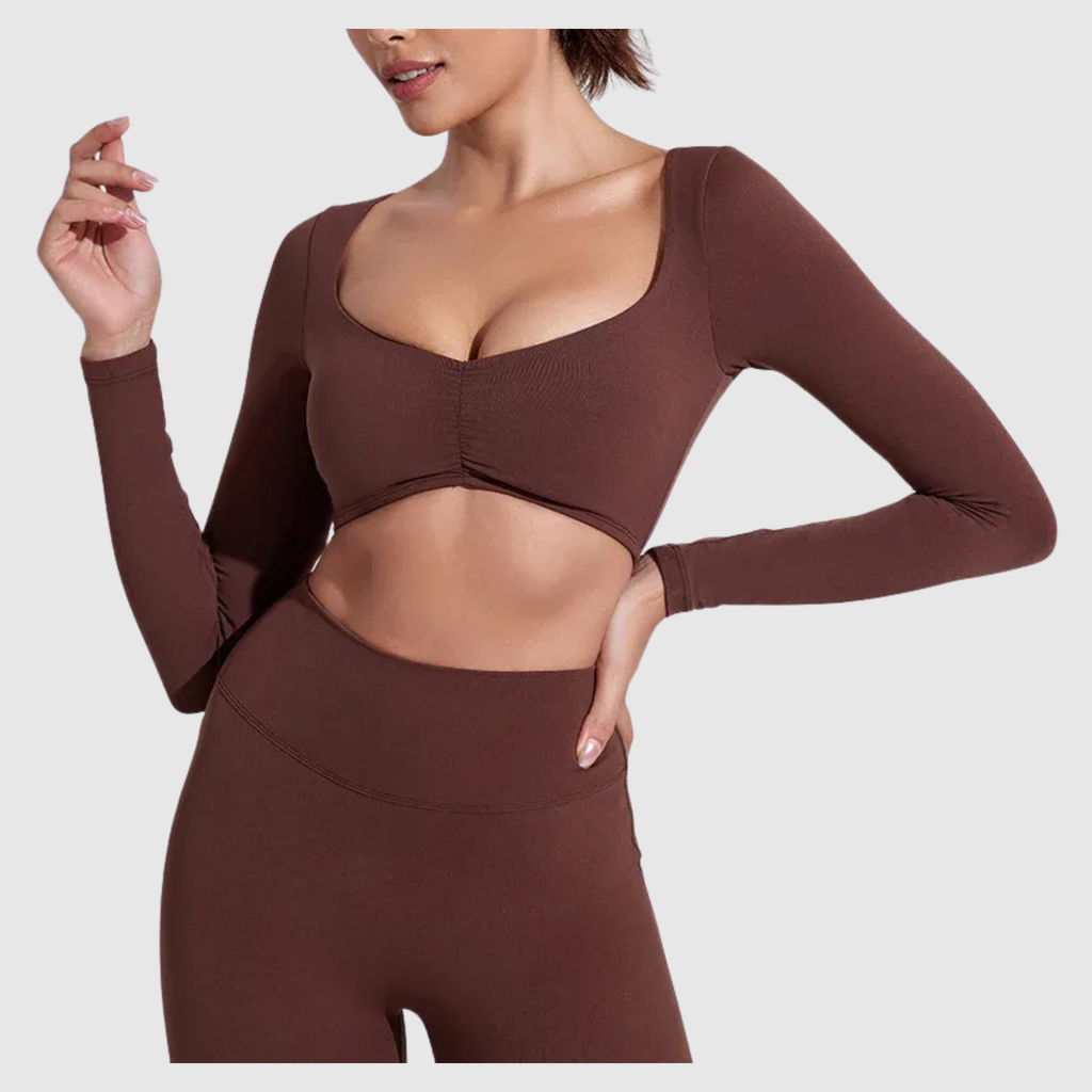 Women's Long Sleeve Sports Yoga Crop Top