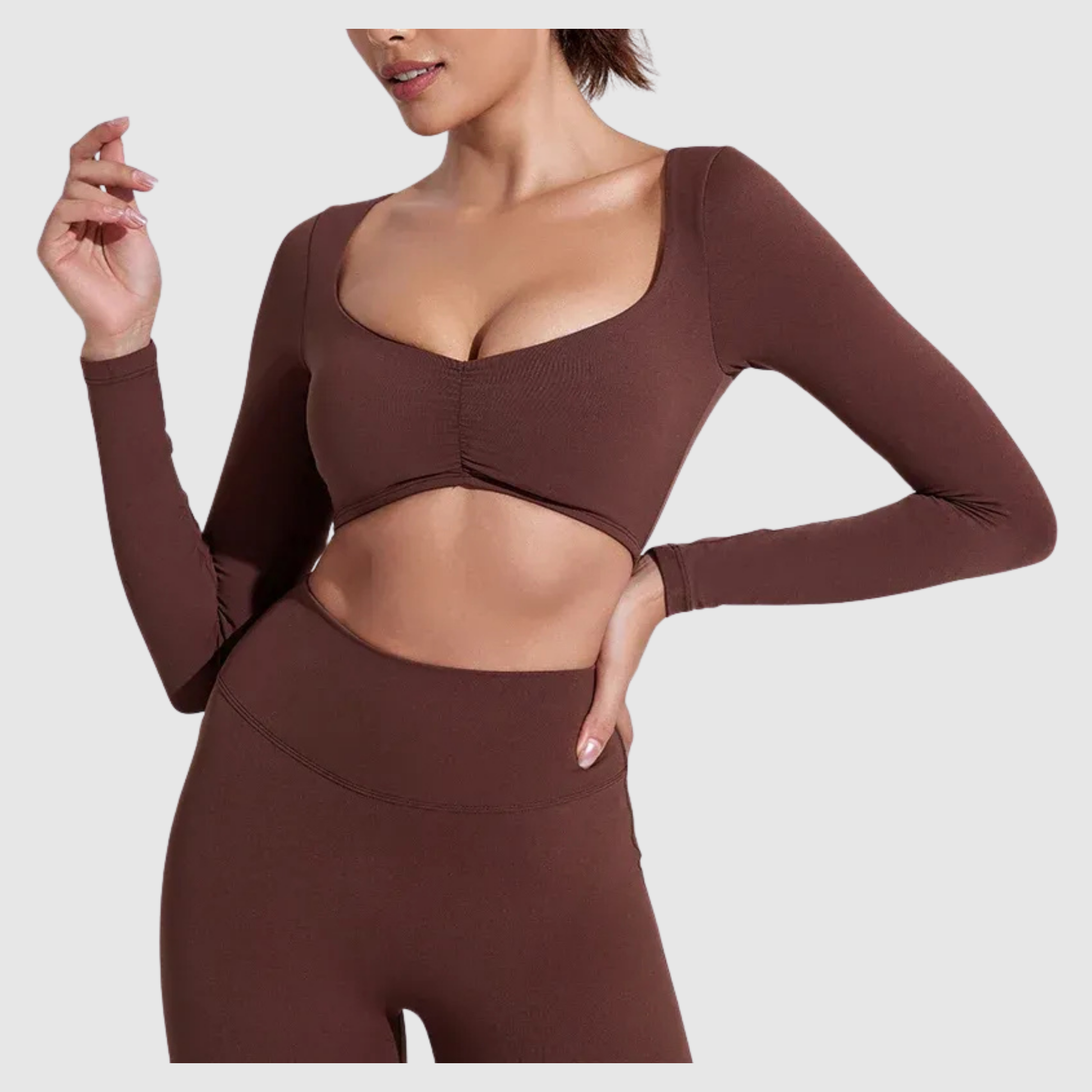 Women's Long Sleeve Sports Yoga Crop Top