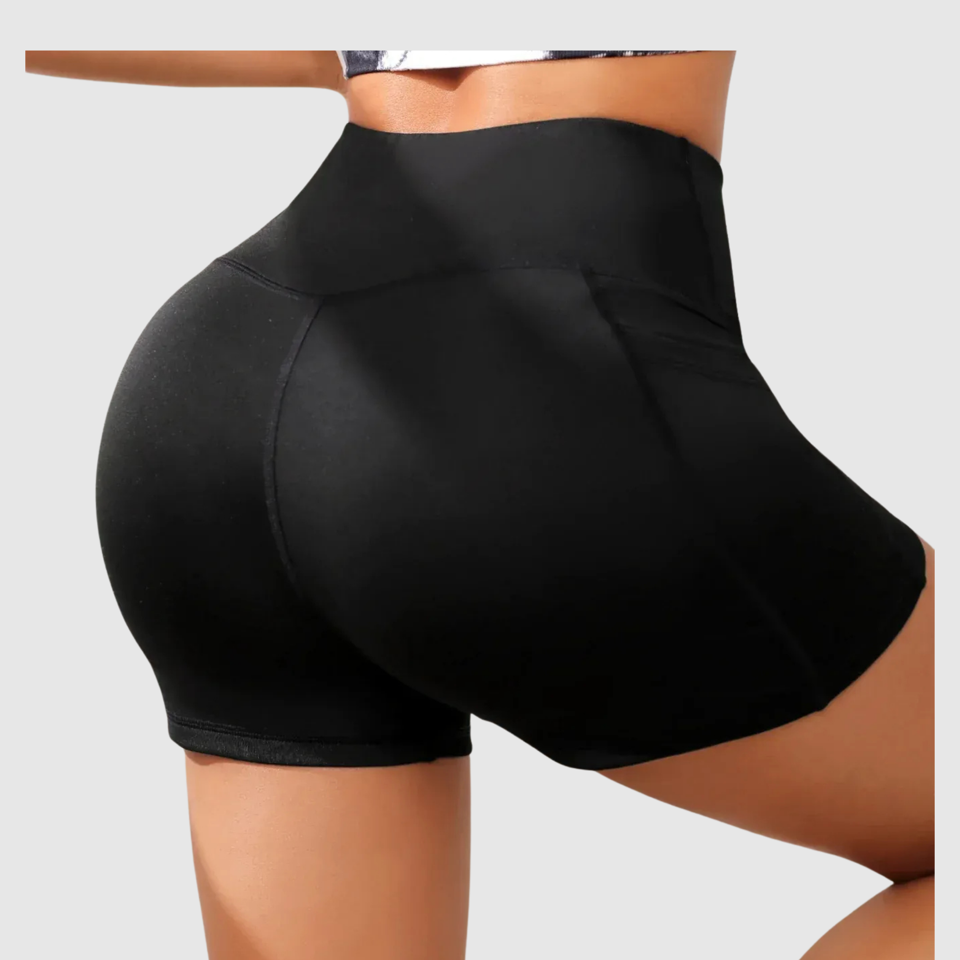 Women's High Waist Side Pockets Gym Sport Shorts