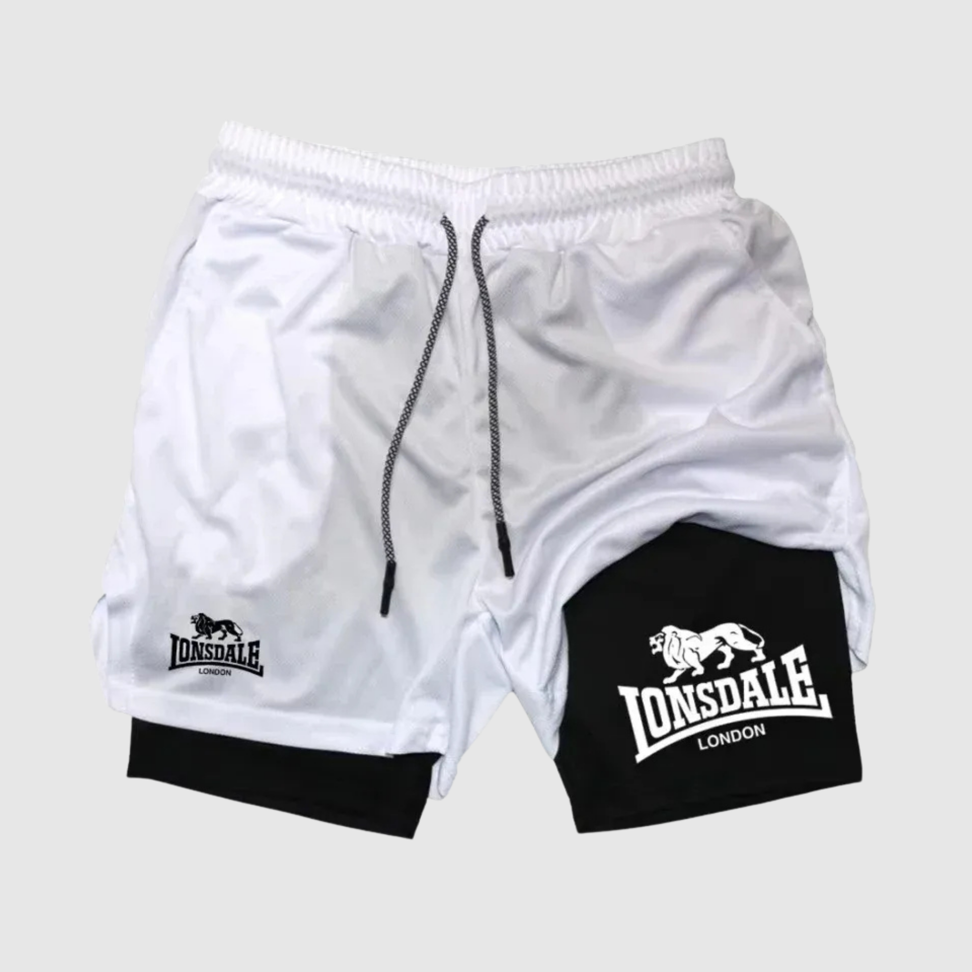 Men's 2 in 1 Shorts with Phone Pockets for Sport and Gym