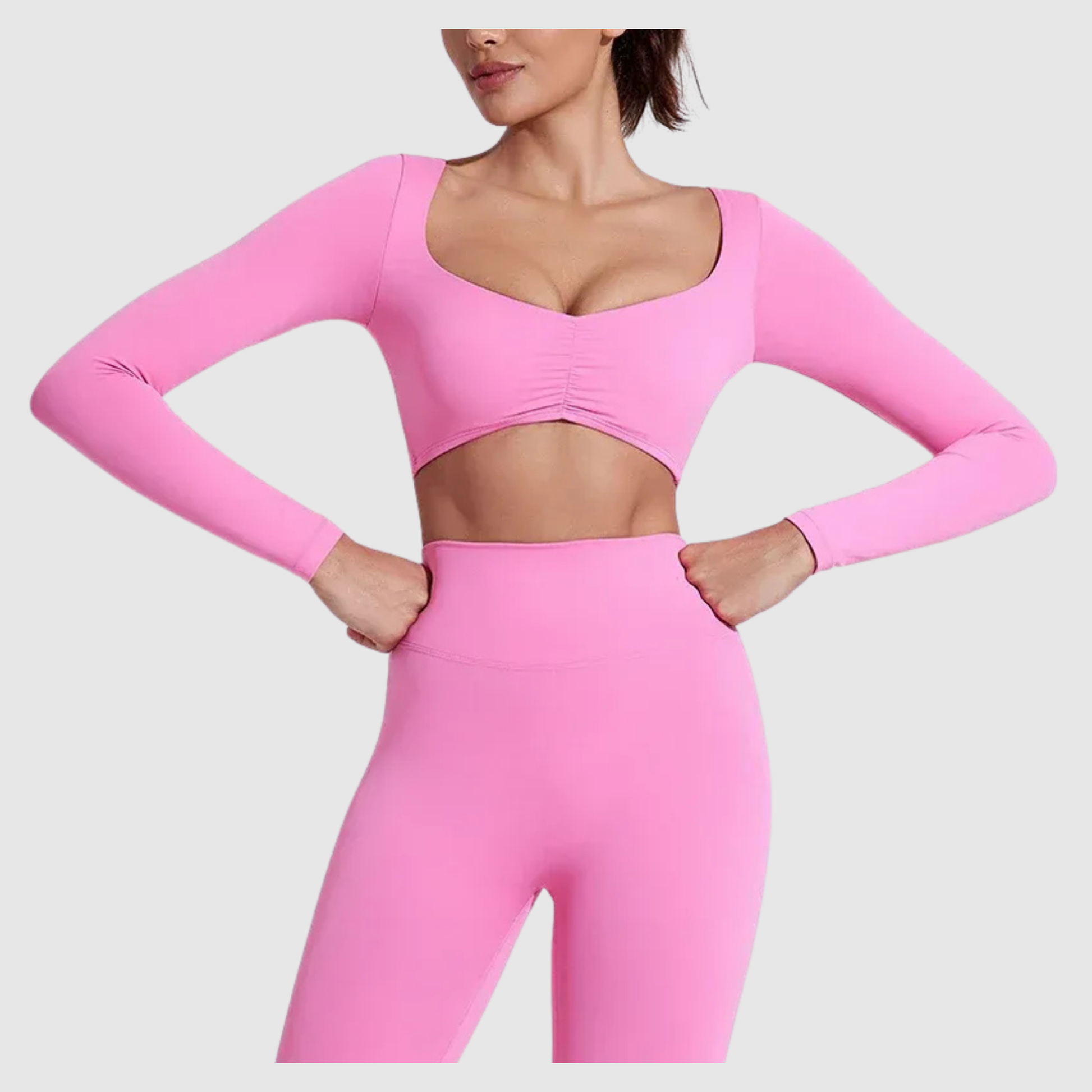 Women's Long Sleeve Sports Yoga Crop Top