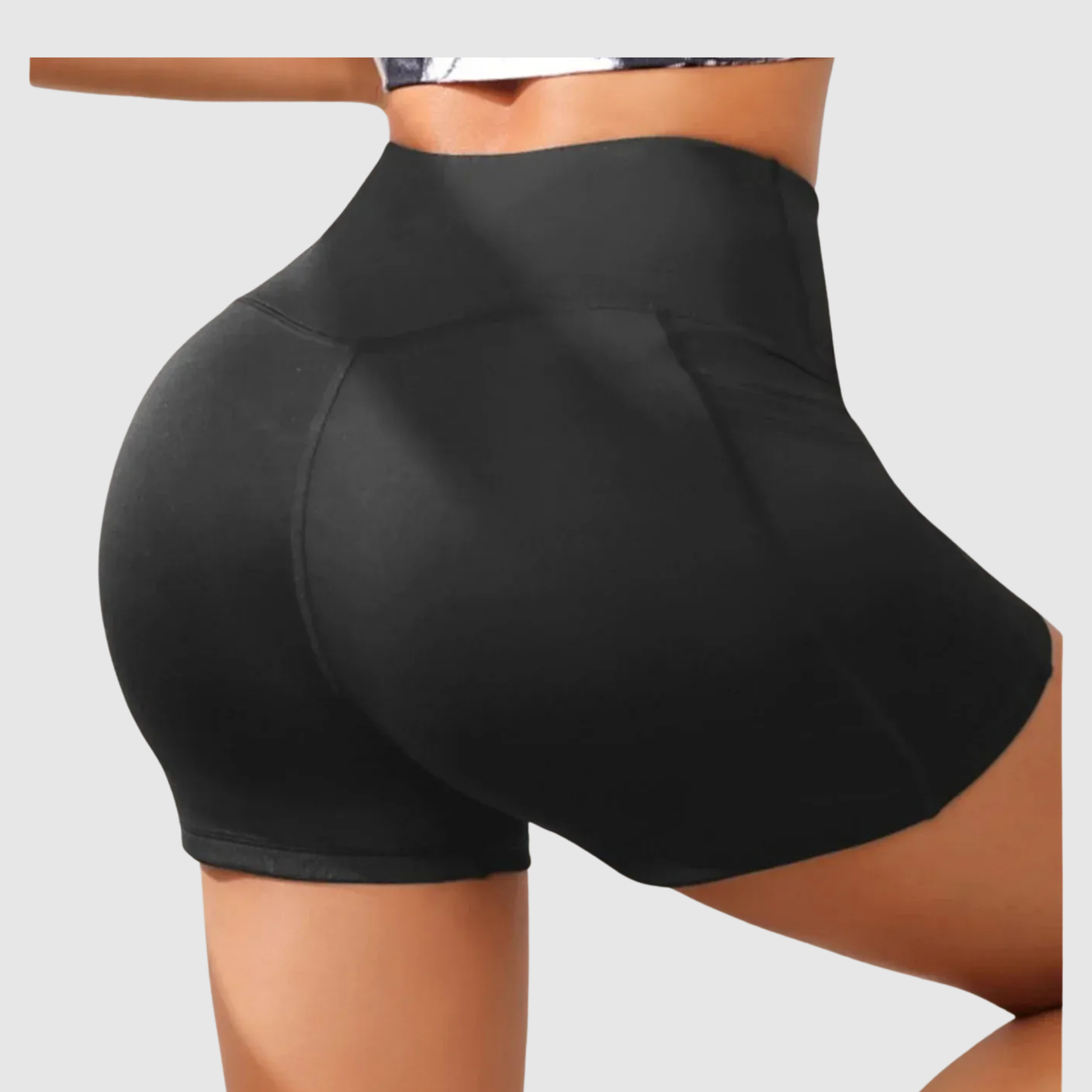 Women's High Waist Side Pockets Gym Sport Shorts