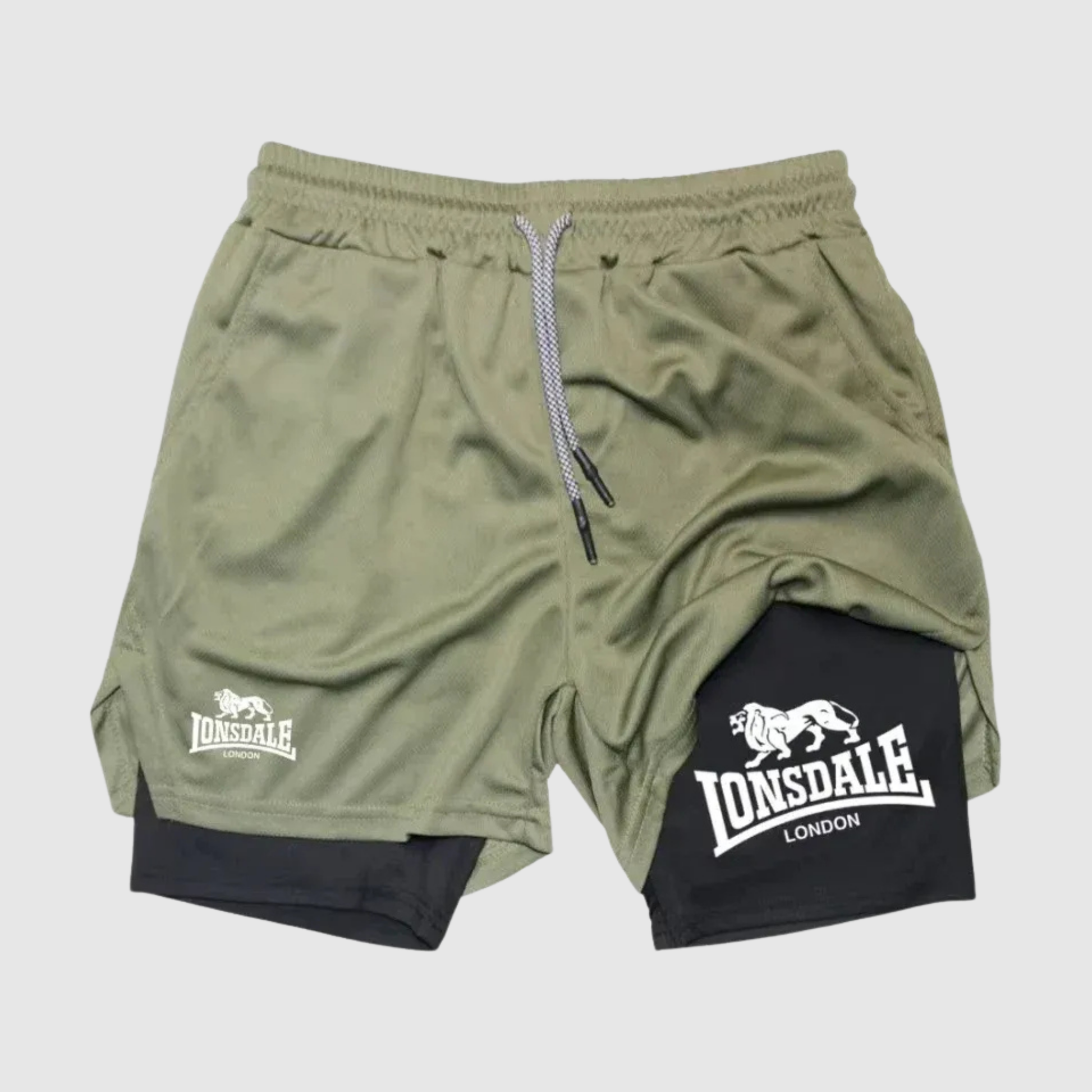 Men's 2 in 1 Shorts with Phone Pockets for Sport and Gym