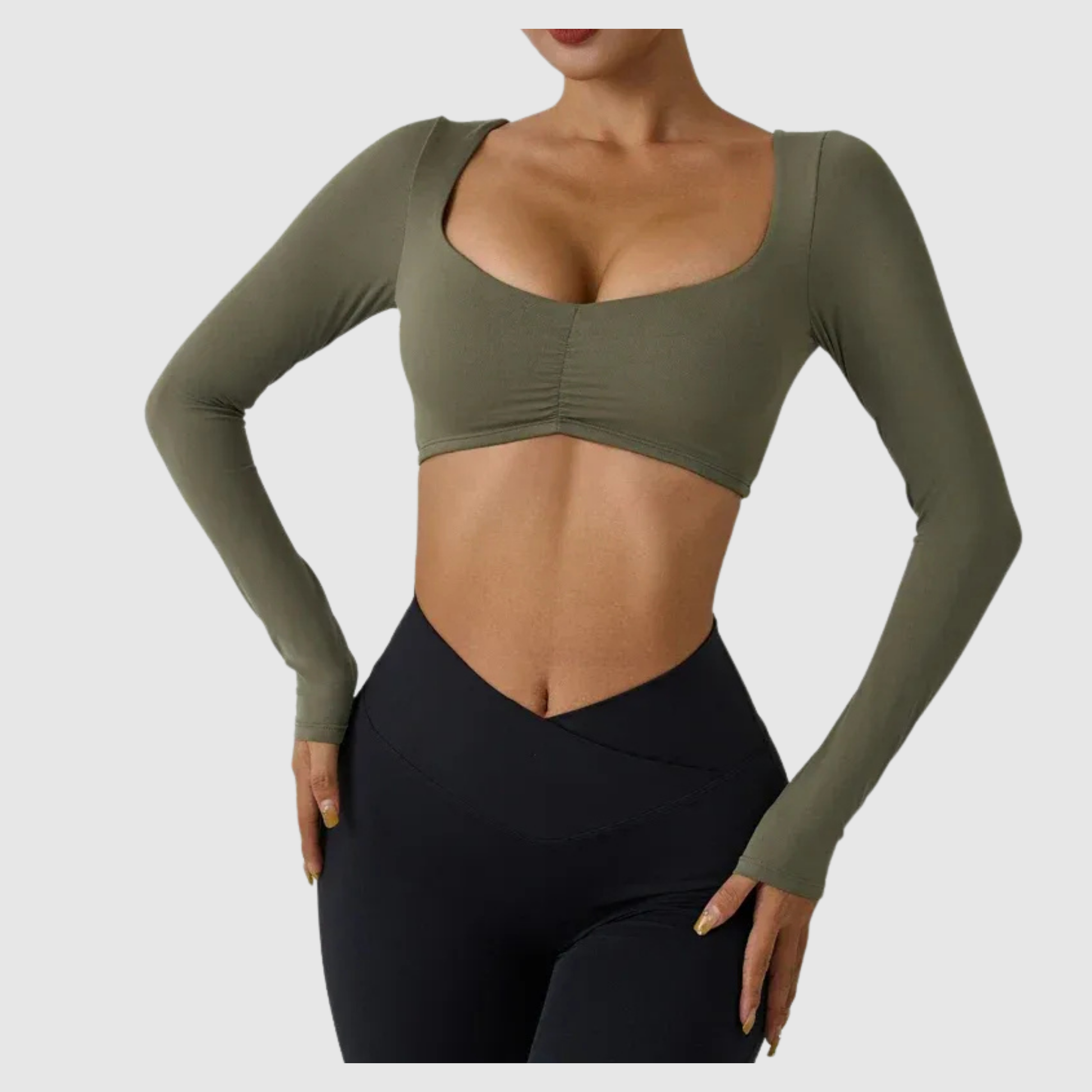 Women's Long Sleeve Sports Yoga Crop Top