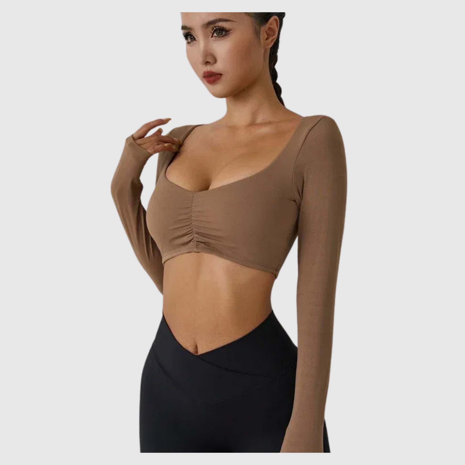 Women's Long Sleeve Sports Yoga Crop Top