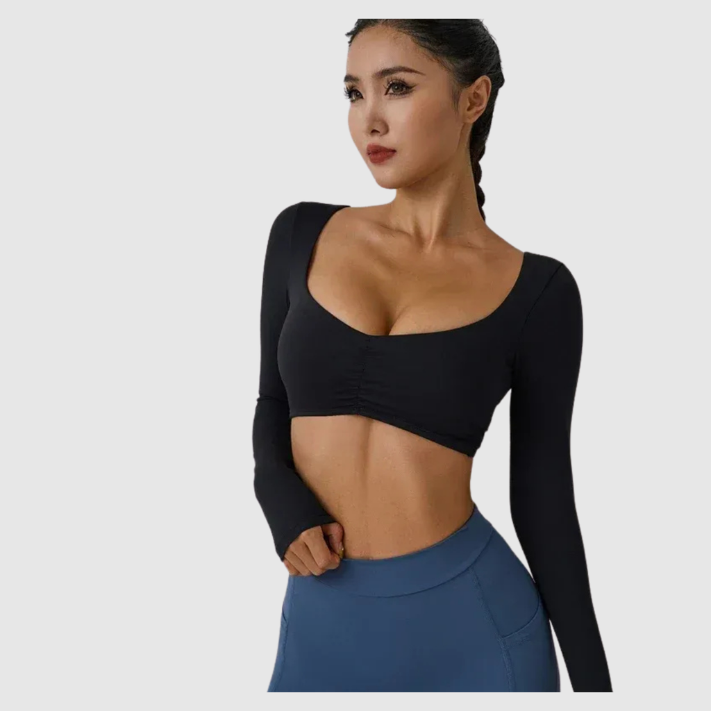 Women's Long Sleeve Sports Yoga Crop Top